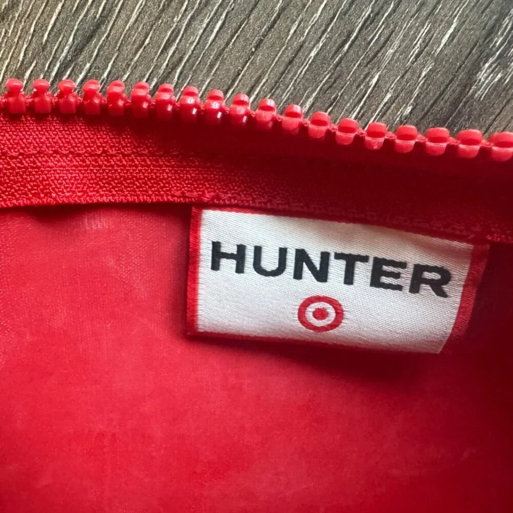 Hunter Red Rubber Zipped Clutch Bag